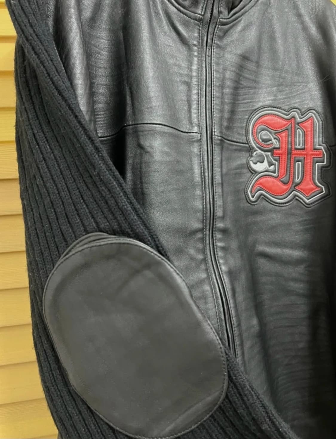 하버드 남성 블랙 바시티가죽자켓 
 상품이미지4