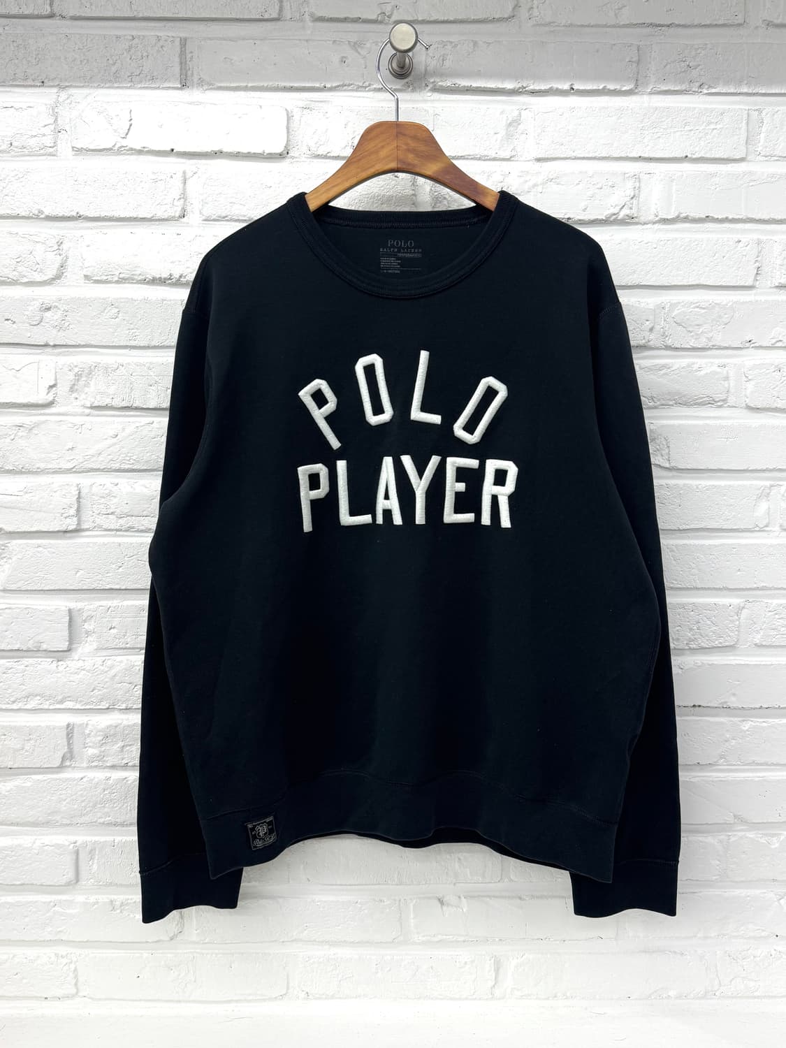 폴로 블랙 레터링 자수 맨투맨 상품이미지3