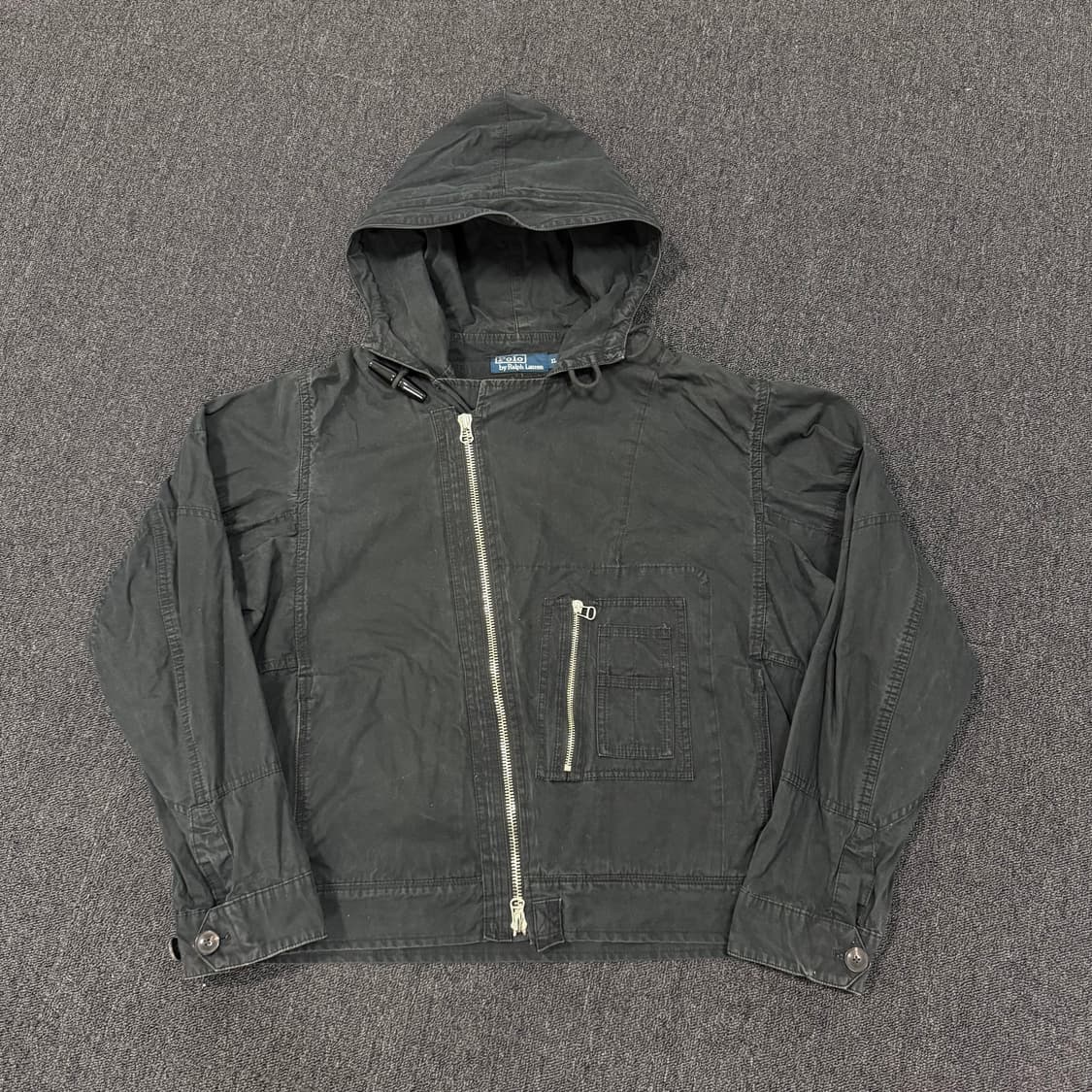 폴로 랄프로렌 디아고날 토글버튼 워시드 후드 라이더 자켓 상품이미지5