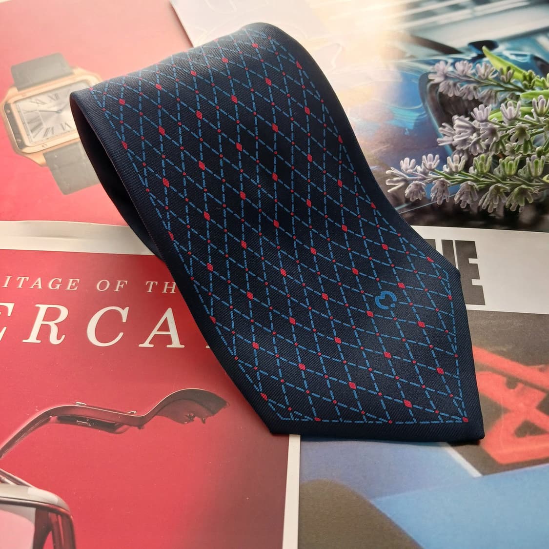 밀라숀 실크 네이비 아가일 패턴 넥타이 9.1cm A+등급 A18795
 상품이미지2