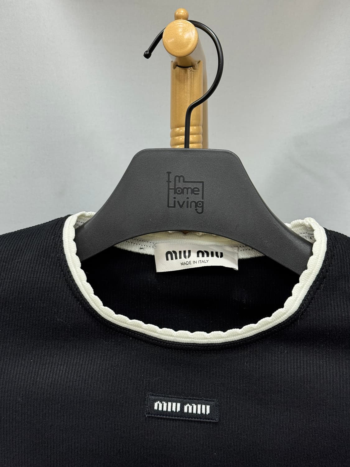 새상품급 미우미우 로고 코튼 반팔 XS 상품이미지2