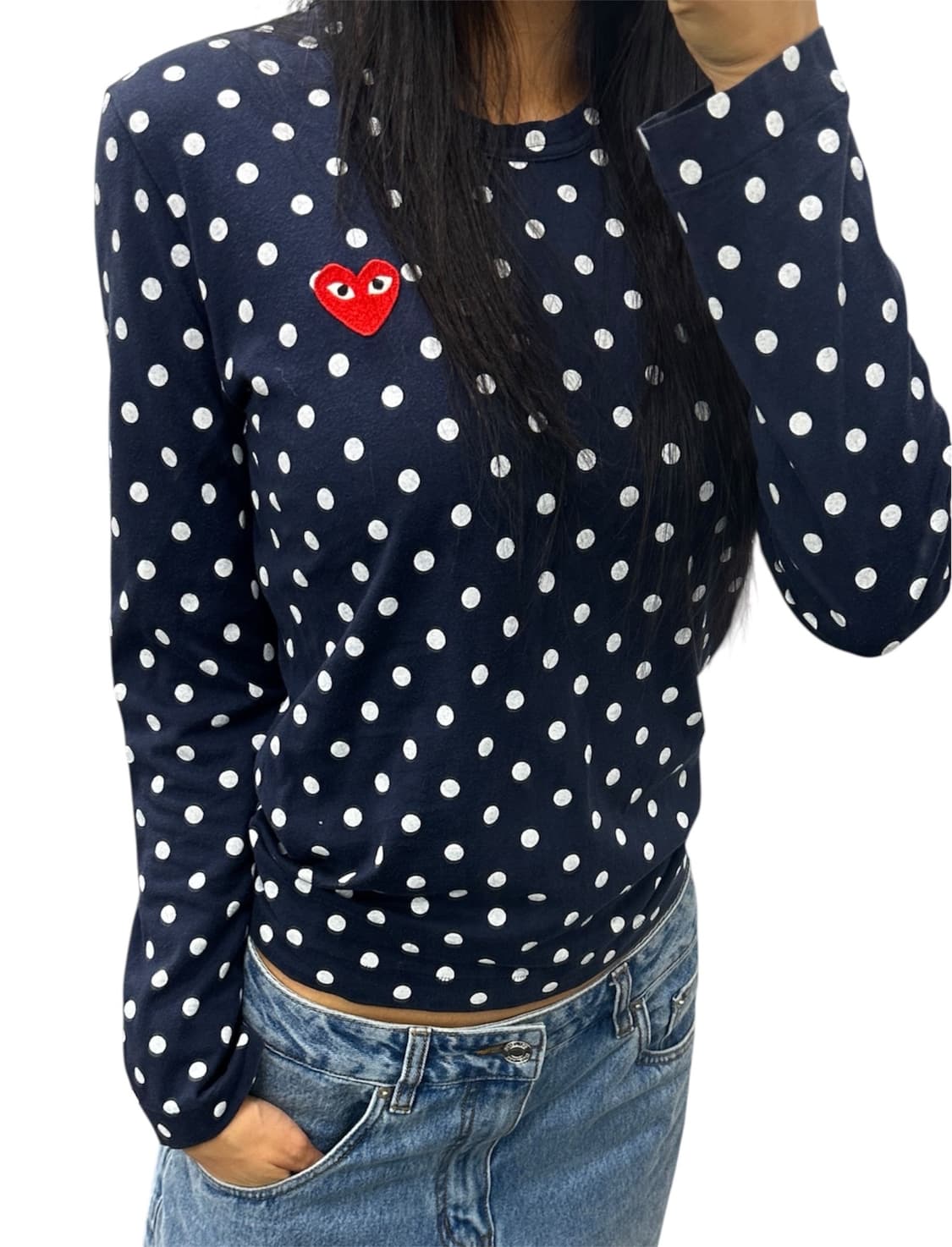 플레이 꼼데가르송 도트 롱슬리브 polka dot(네이비) M 상품이미지1