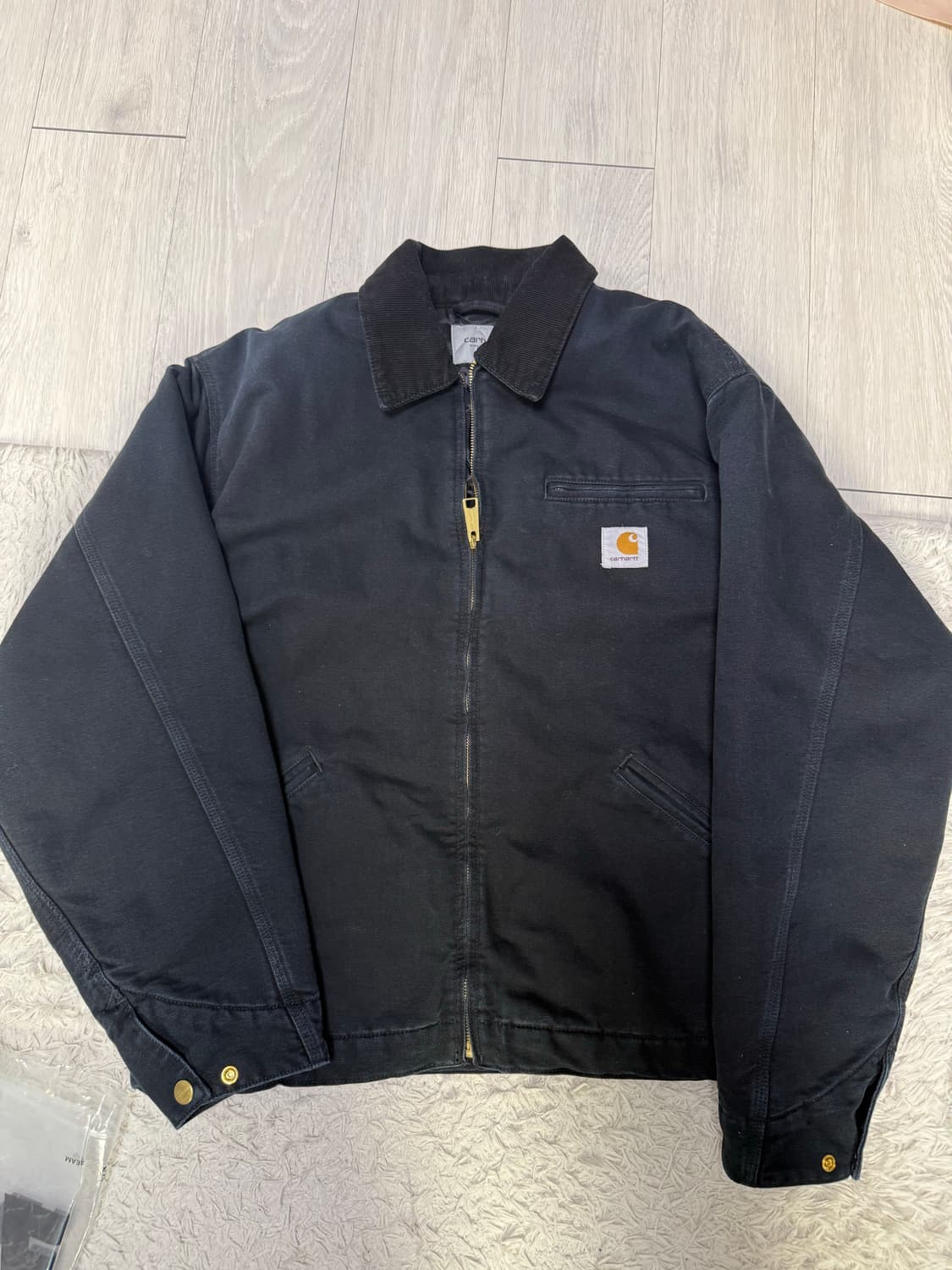 (M)칼하트 wip og 디트로이트 자켓 블랙 스톤 캔버스 상품이미지1