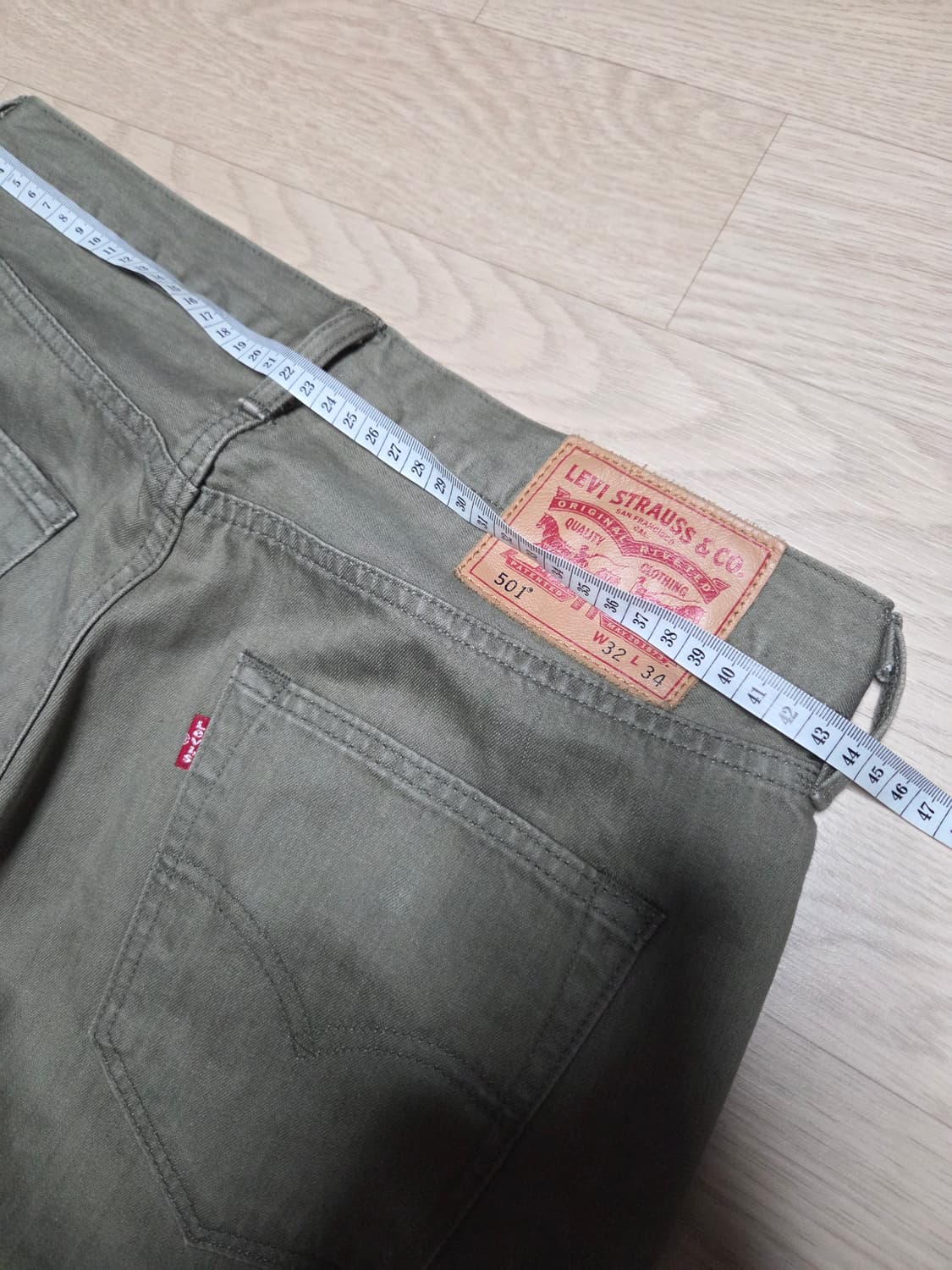 (2~3번 착)LEVIS 501 연카키 올리브 데님 청바지 진 리바이스  상품이미지6