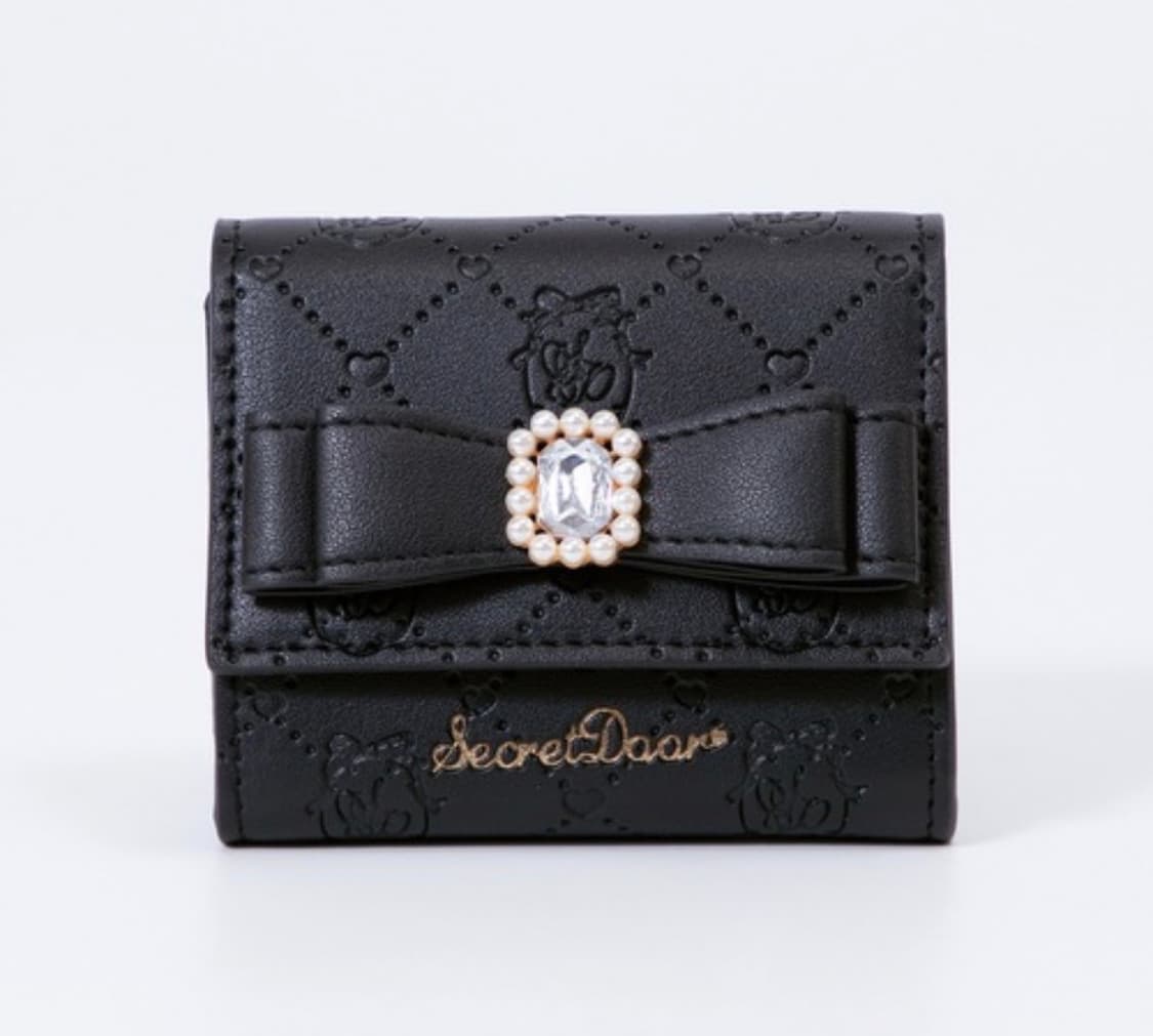 Secret Door 블랙 리본 지뢰계 지갑 반지갑 앙산형 일브 상품이미지1