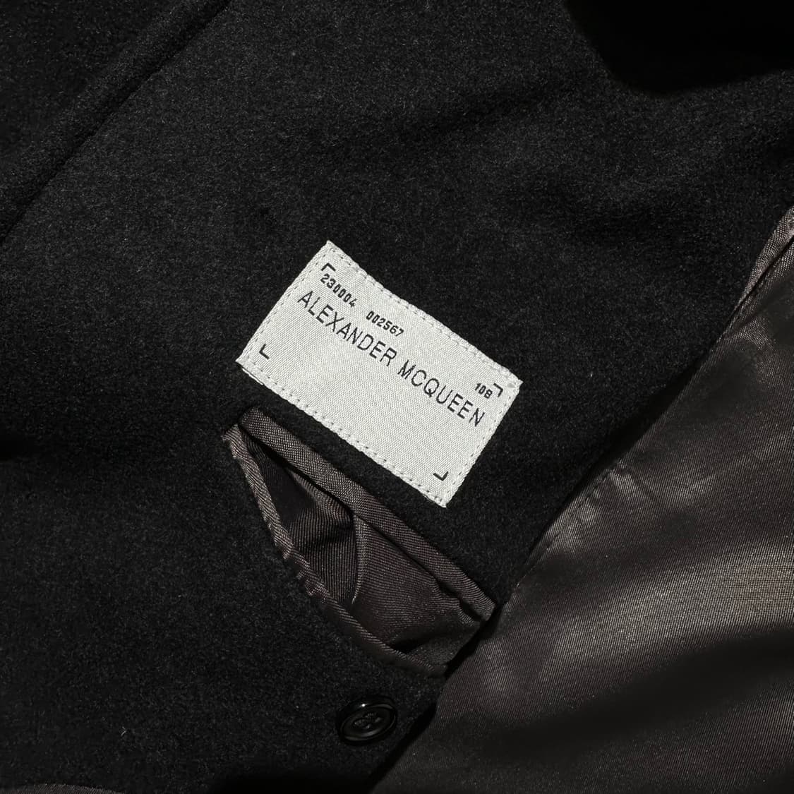 알렉산더 맥퀸 울 캐시미어 싱글 발마칸 롱코트 상품이미지6