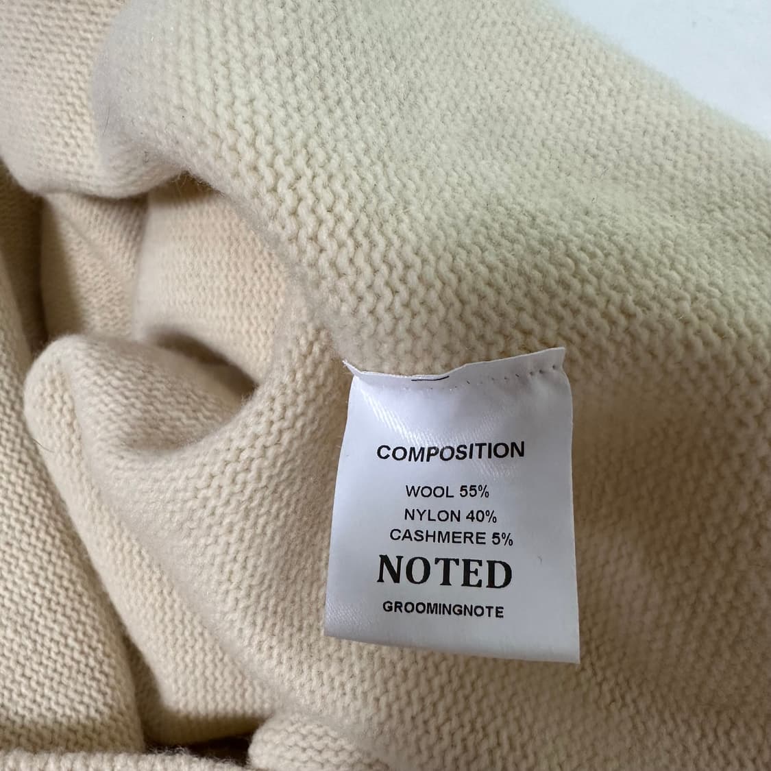 OS GR NOTED 루즈오버핏 아이보리 딥브이넥 캐시미어니트 상품이미지6