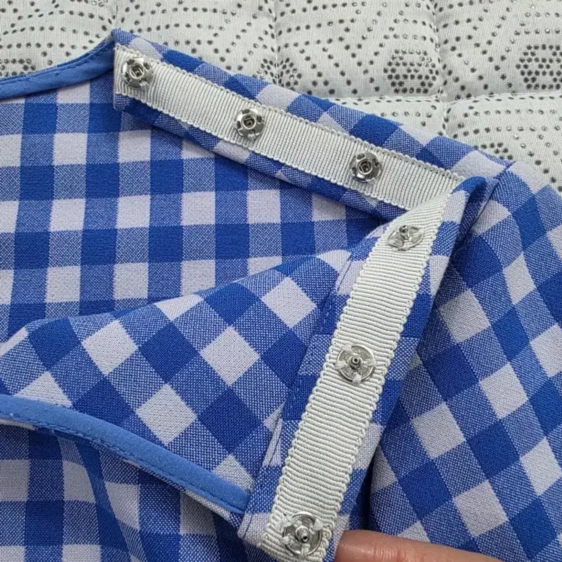 DVF 다이앤본퍼스텐버그 깅엄체크 블라우스 ~55 상품이미지7