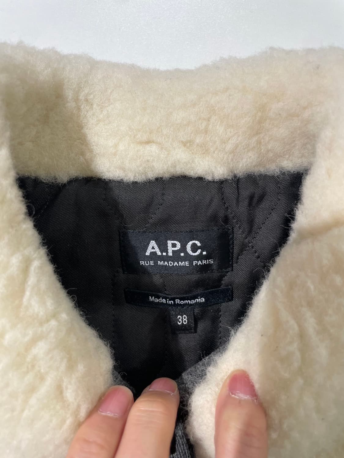 아페쎄 그레이 퍼 시어링 울 자켓 상품이미지7