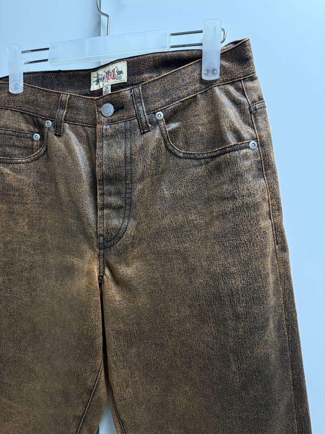 Stussy bigOL 스투시 페이크 레더 팬츠 28 상품이미지3