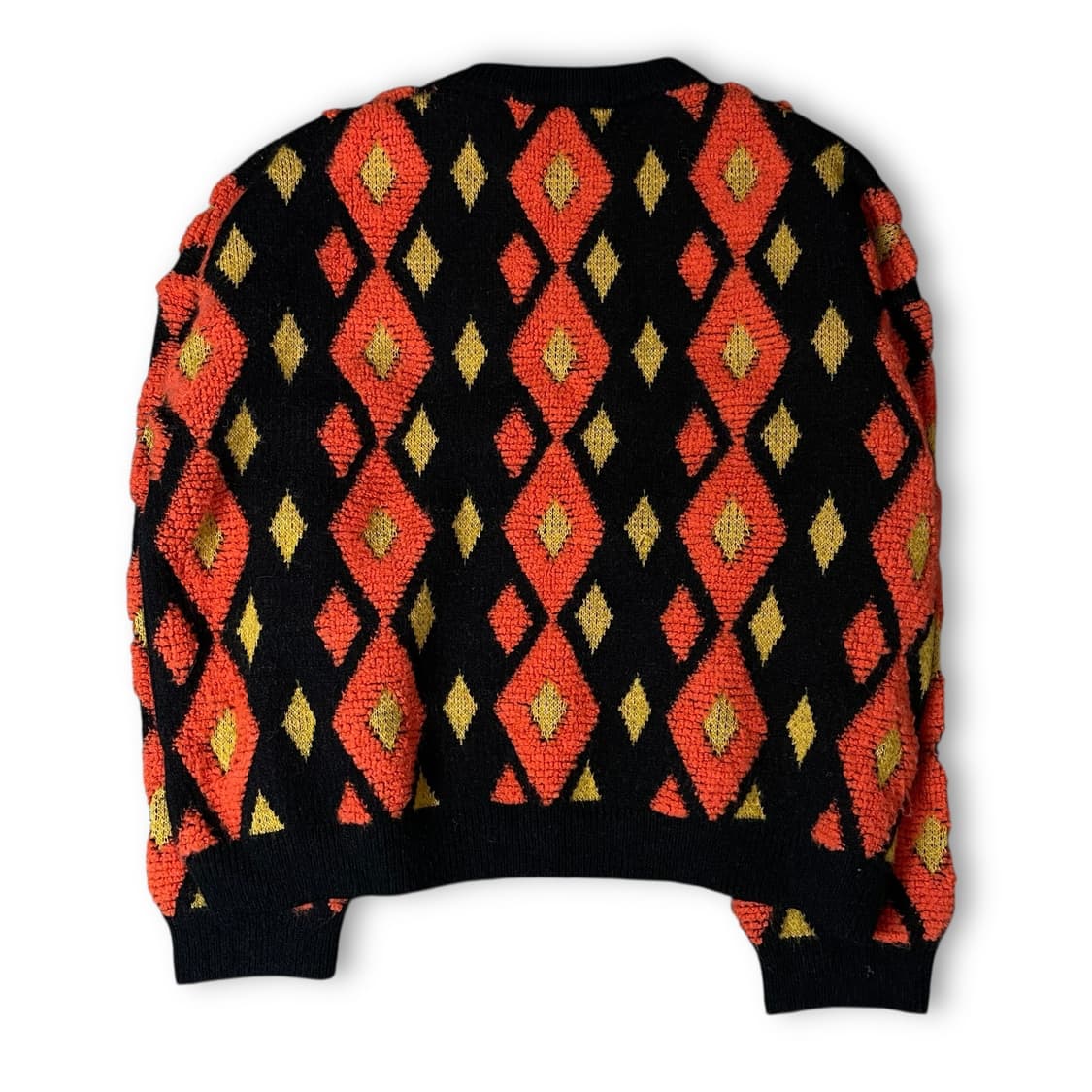 LECCOVE 오렌지 다이아 패턴 니트 상품이미지2