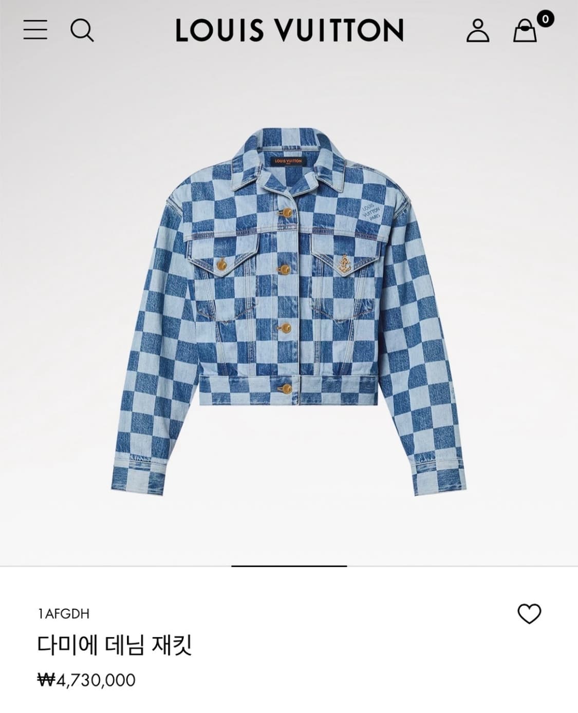 루이비통 다미에 데님자켓 36 상품이미지1
