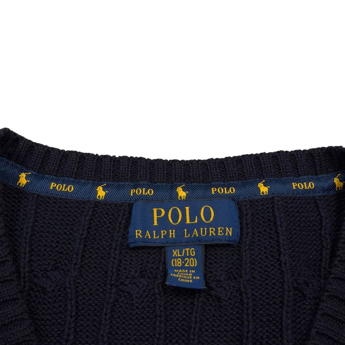 폴로 랄프로렌 케이블 니트 조끼 베스트 네이비 XL 상품이미지3
