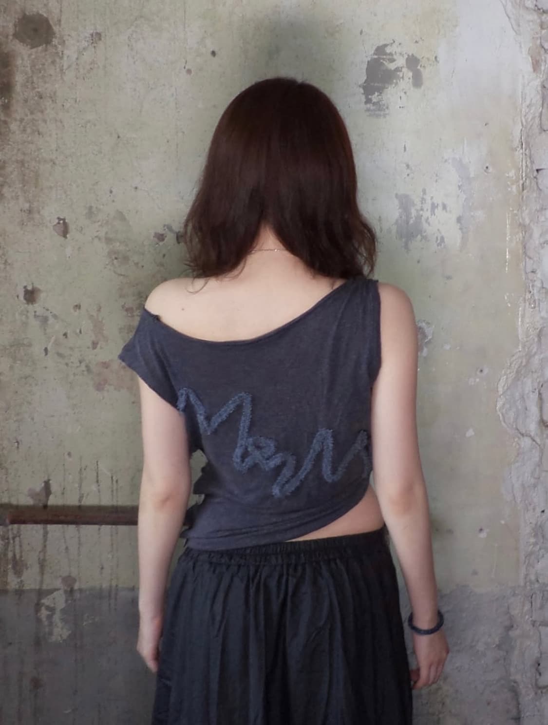 One shoulder button sleeveless- vintage  상품이미지5