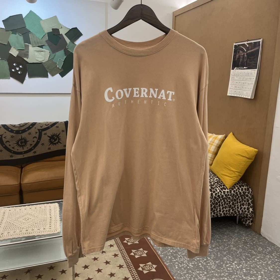 커버낫 캐주얼 빈티지 오버핏 프린팅 롱슬리브 L C09773 상품이미지3