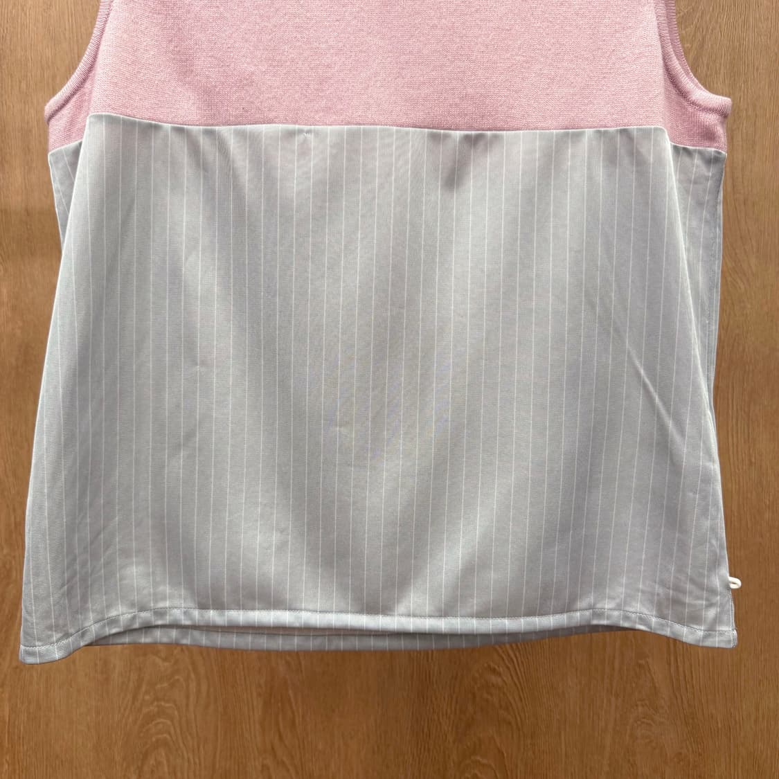 버버리 골프 터틀넥 니트 베스트 레이어드 스트라이프 디테일 핑크 상품이미지5