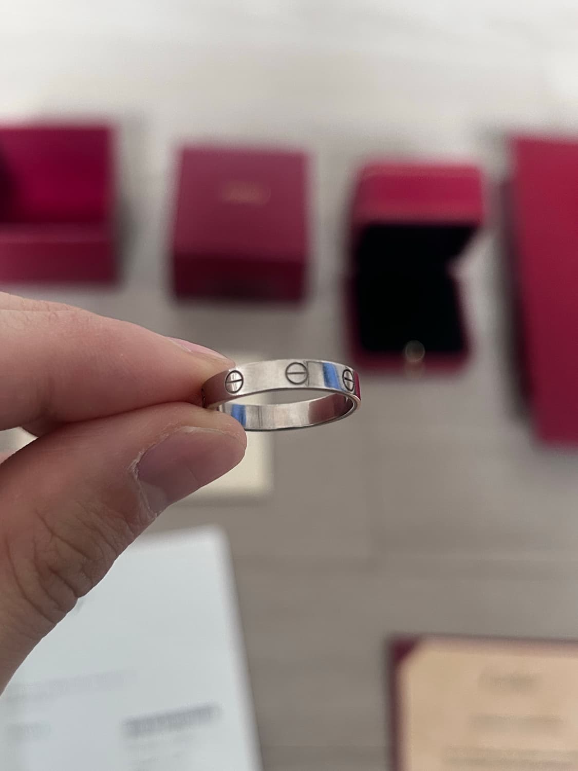 [57호] 까르띠에 러브링 스몰 화이트골드 상품이미지3