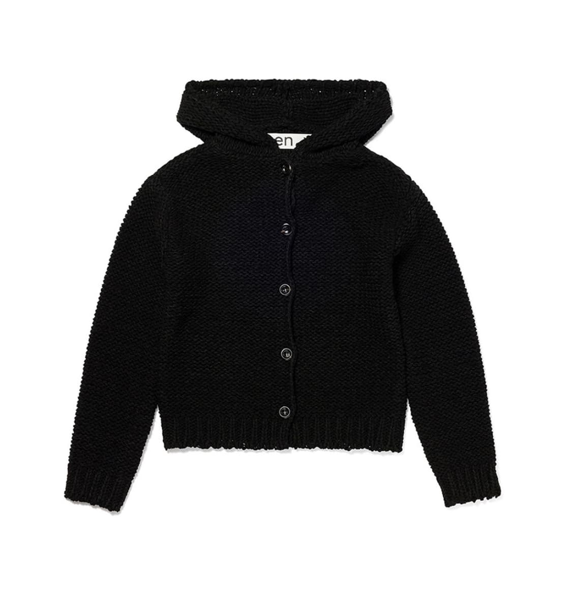 오픈와이와이 HOODED CHUNKY CARDIGAN, BLACK  상품이미지1