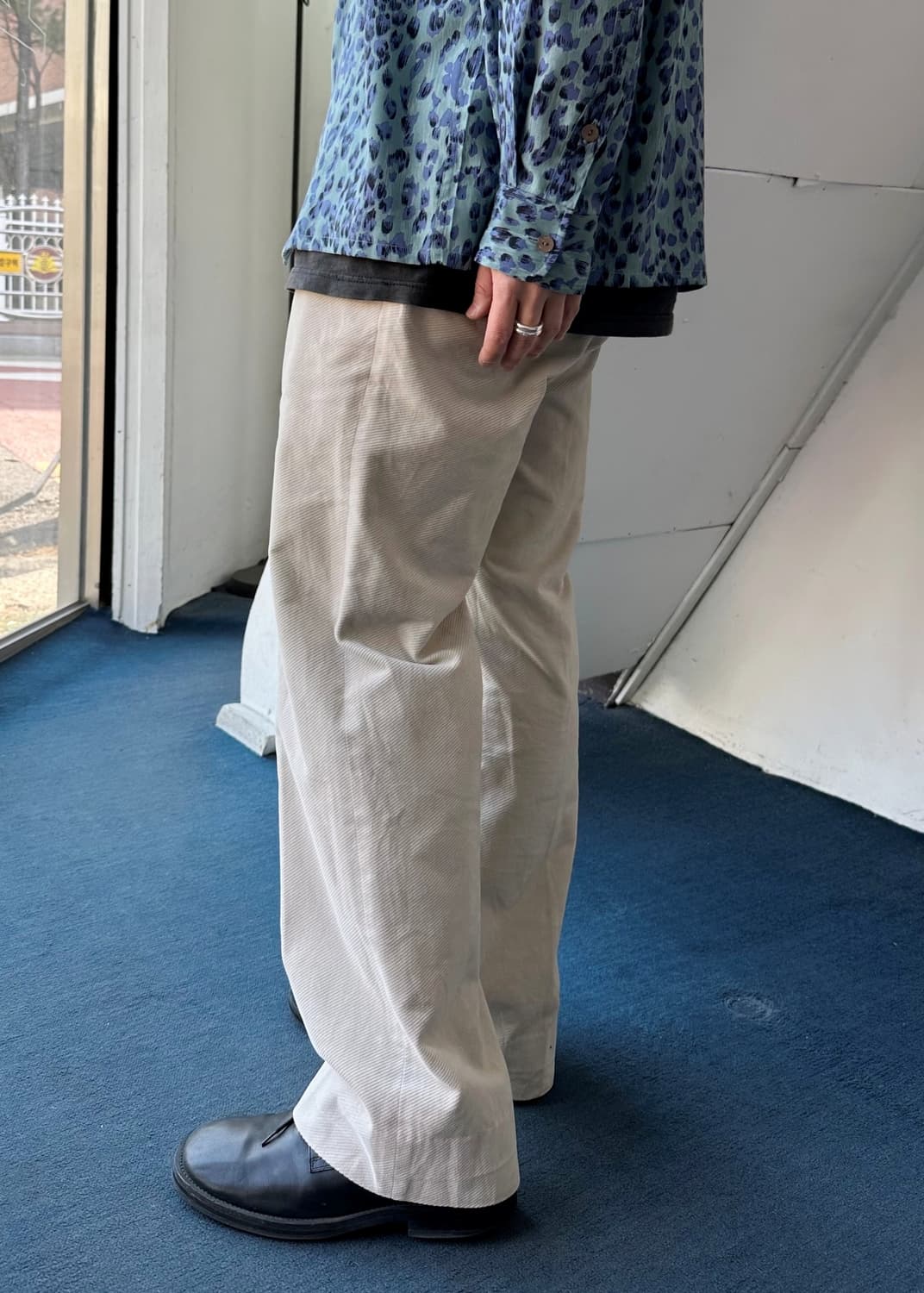 Cord design no tuck wide pants 상품이미지7