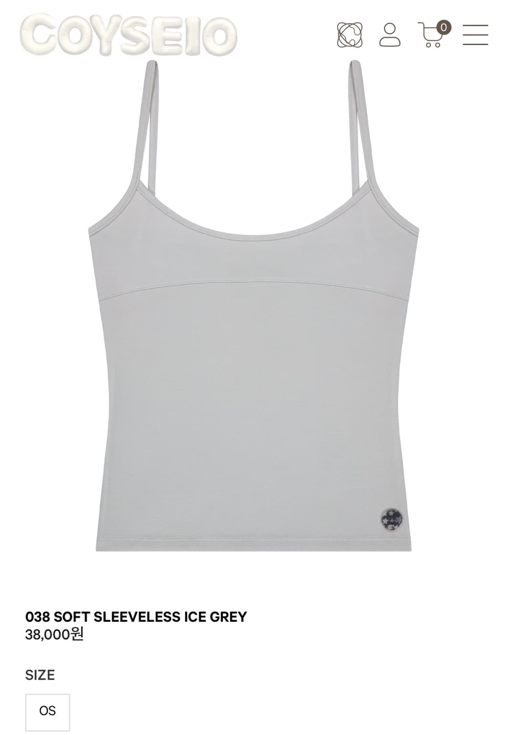 코이세이오 038 soft sleeveless ice grey 나시 상품이미지1