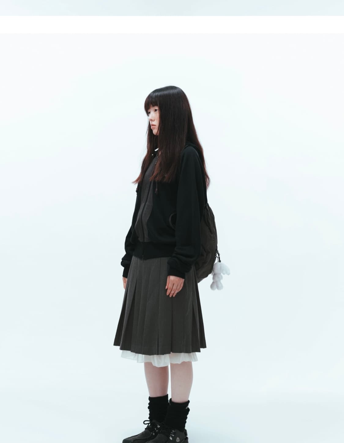 PUCKERING HOOD ZIP-UP BLACK 상품이미지3
