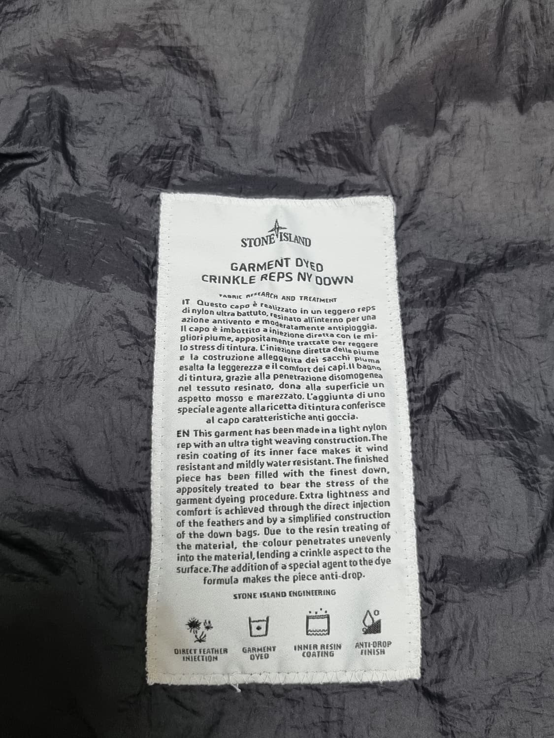 스톤아일랜드 크링클랩스 논후드 패딩 상품이미지4