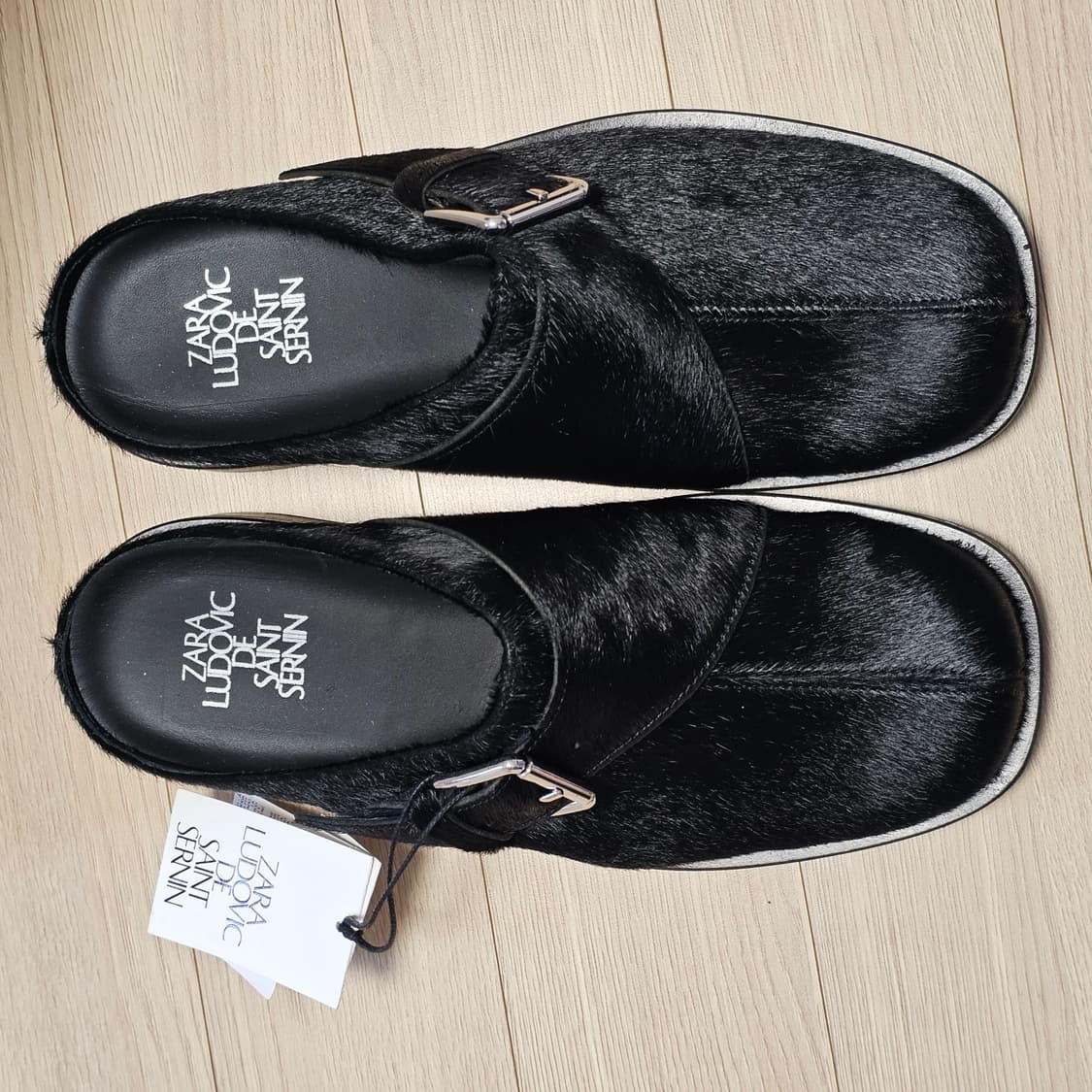 260 새제품) 자라 X 루도빅 드 생 세르냉 퍼 클로그 구두 로퍼 뮬 상품이미지5