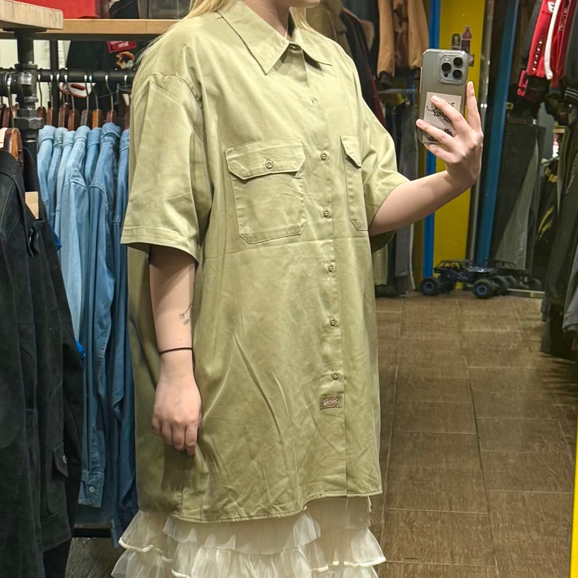 [HI] 디키즈 반팔셔츠 카키 상품이미지3