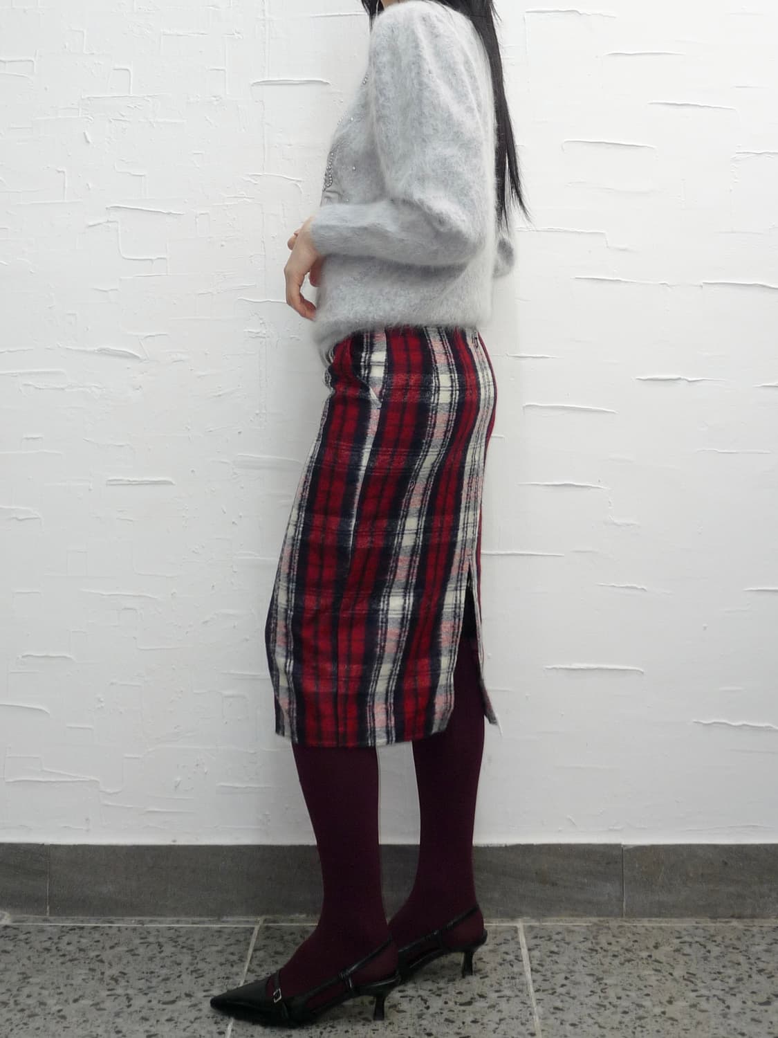 red check patterned skirt 상품이미지4