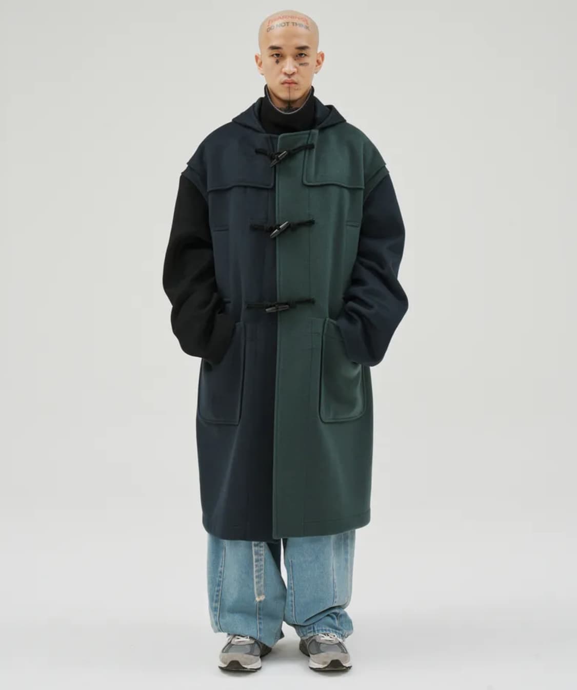 아조바이아조 울 믹스드 더플코트 그린 상품이미지2
