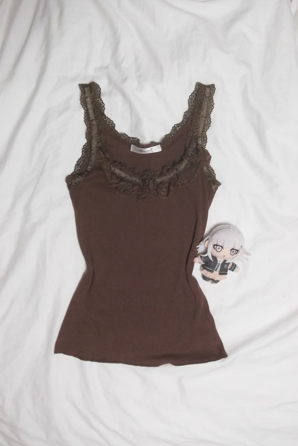 히메갸루 초코 쇼콜라 레이스 슬리브리스 나시 일본 빈티지 모리걸 로걀 상품이미지3