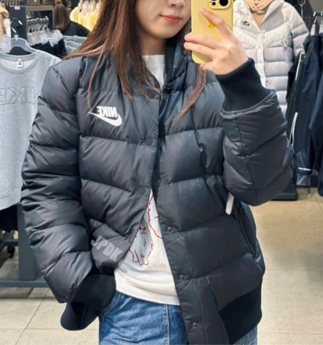 1회착용.S)나이키 다운 숏패딩 점퍼.오리털 점퍼.경량패딩 상품이미지3