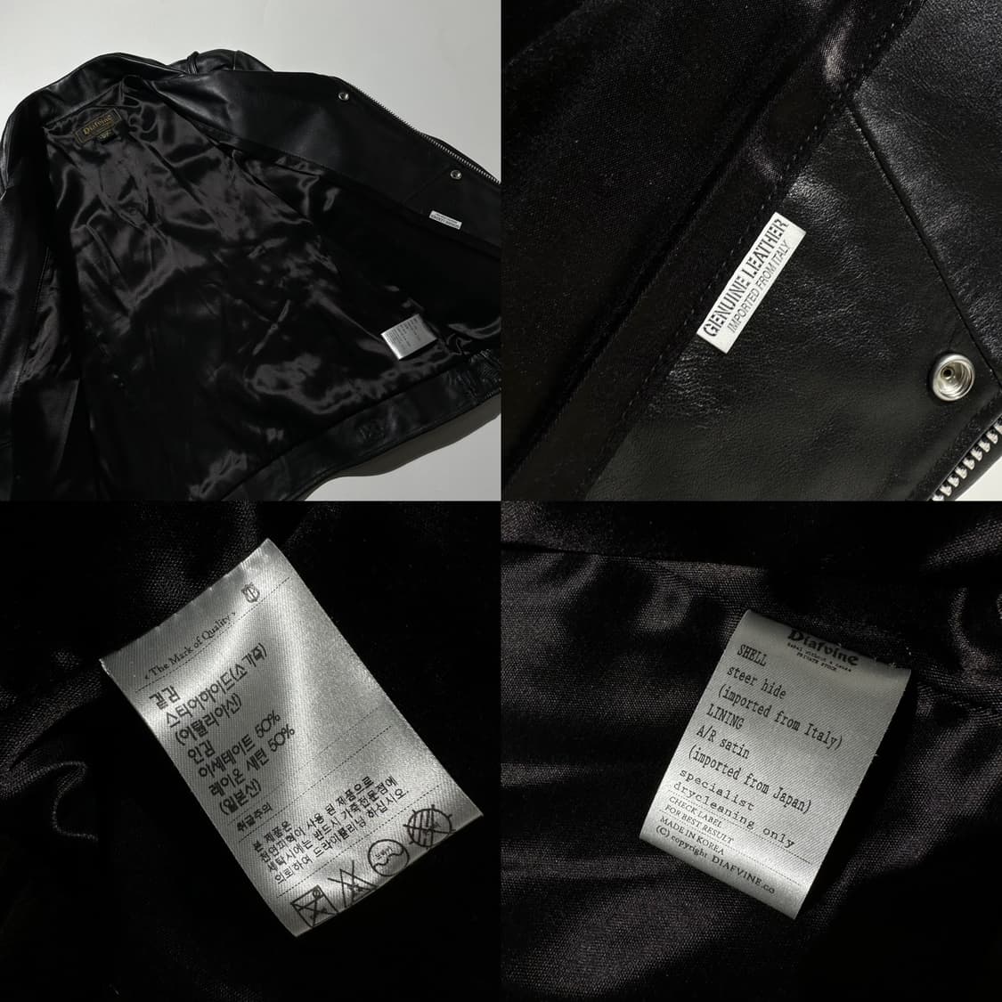 디아프바인 스티어 하이드 레더 죠니 라이더 자켓 상품이미지10