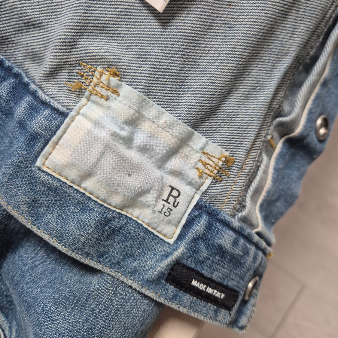 R13 데님 청자켓 워싱 데님 자켓 상품이미지7