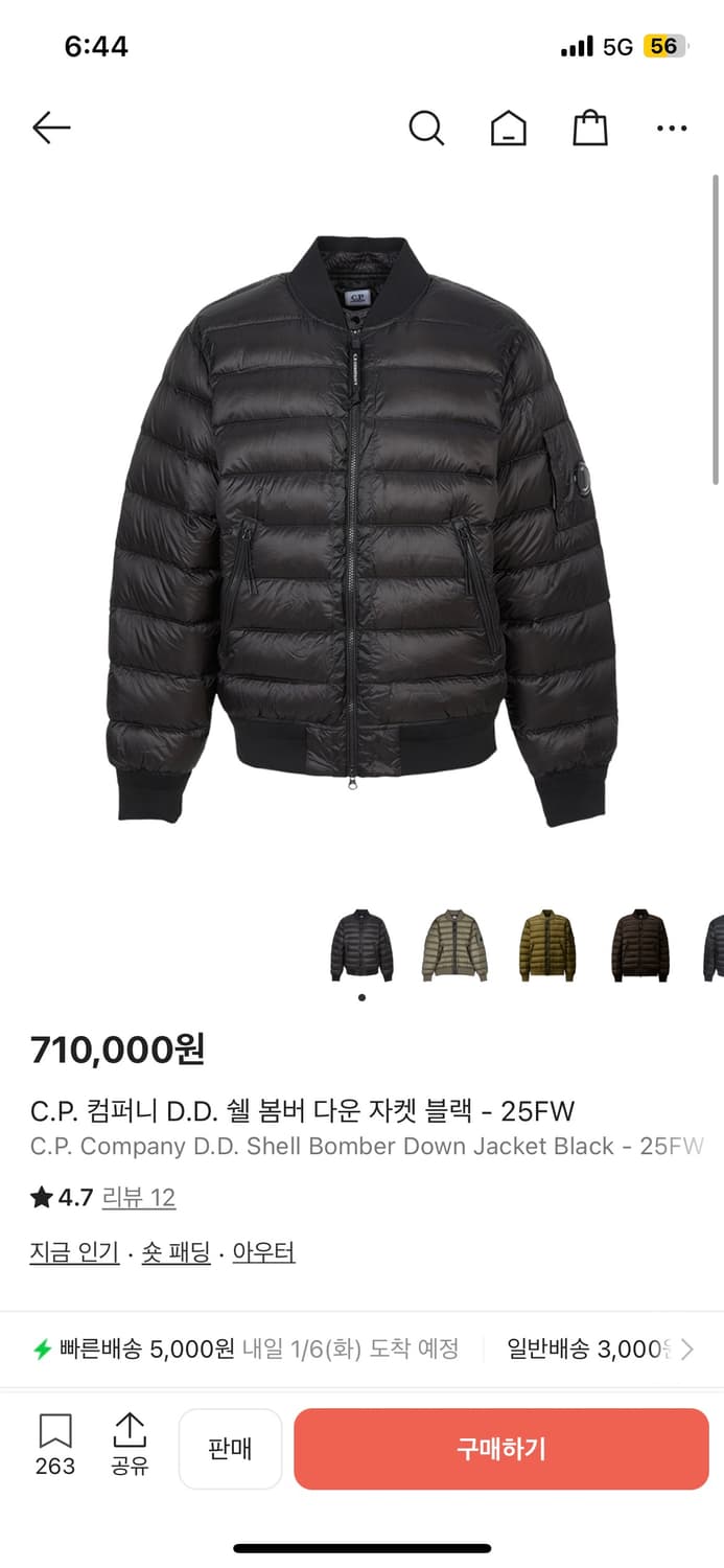 Cp컴퍼니 25fw 디디쉘 봄버 다운 자켓 상품이미지1