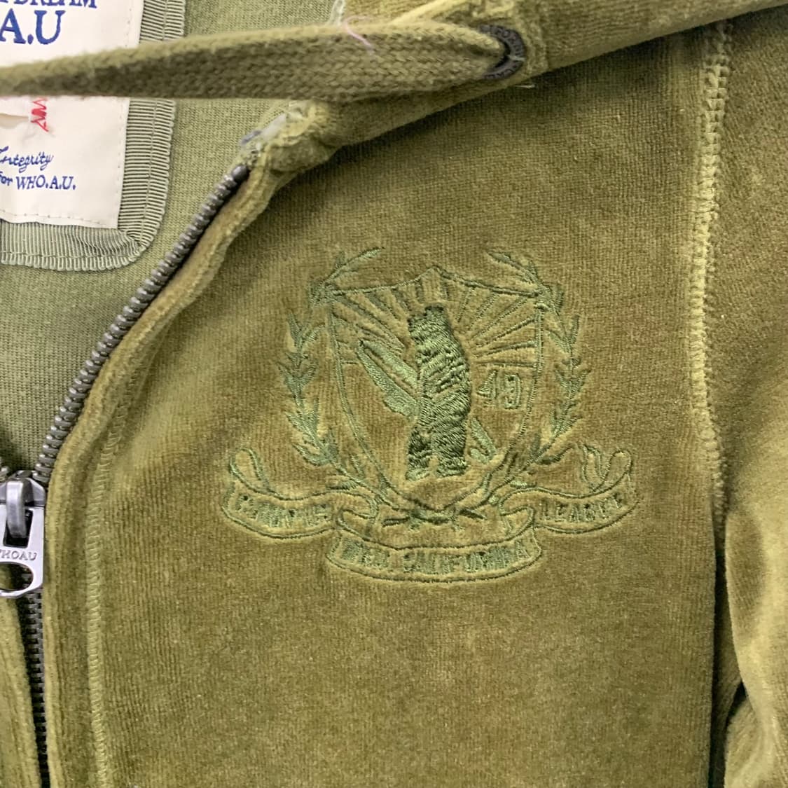 후아유 벨루어 카키 후드집업 상품이미지4