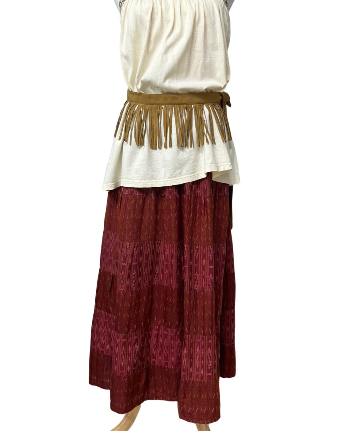 Thai silk red skirt 상품이미지8