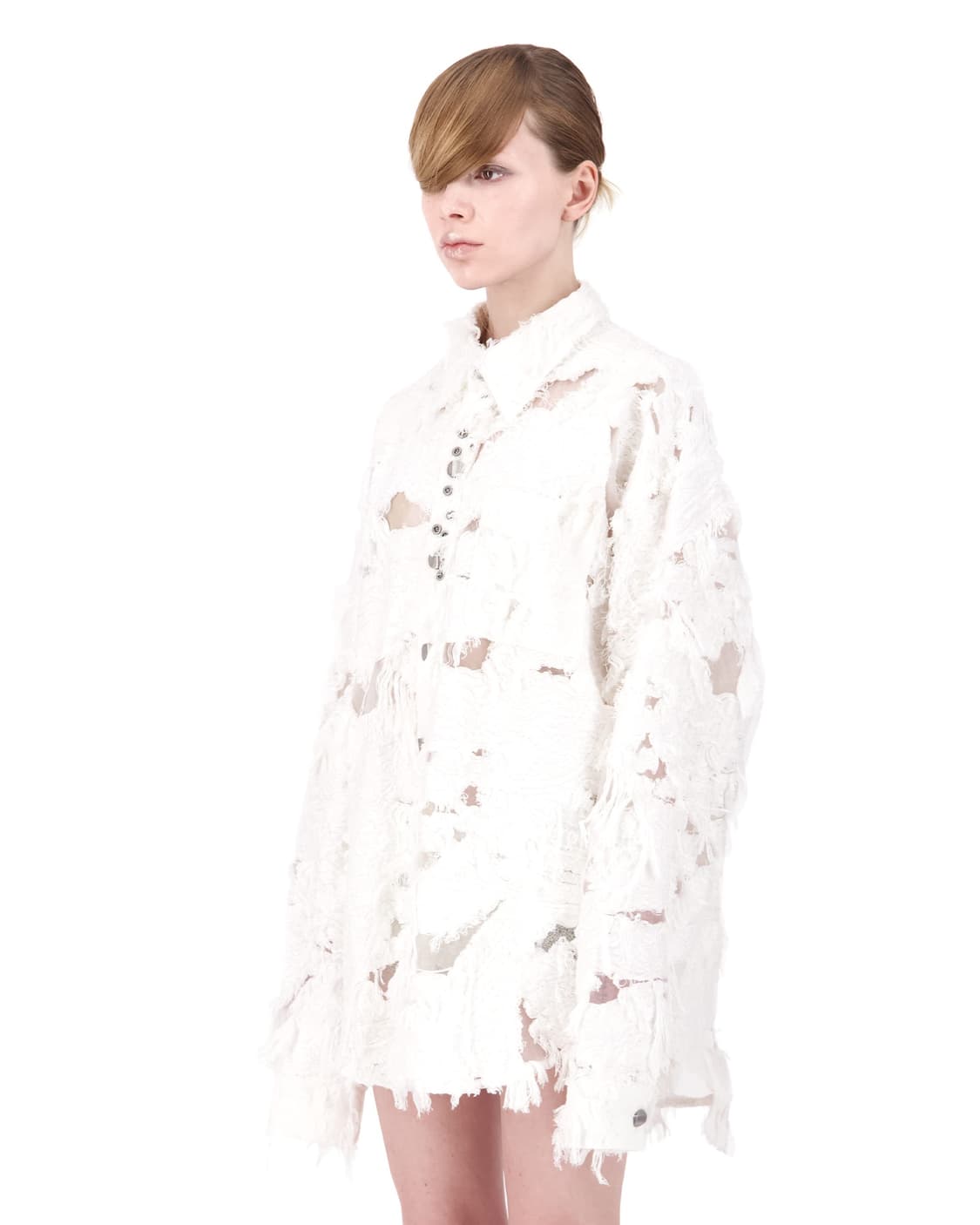 KIMYO Raw Cut Overshirt White 상품이미지1