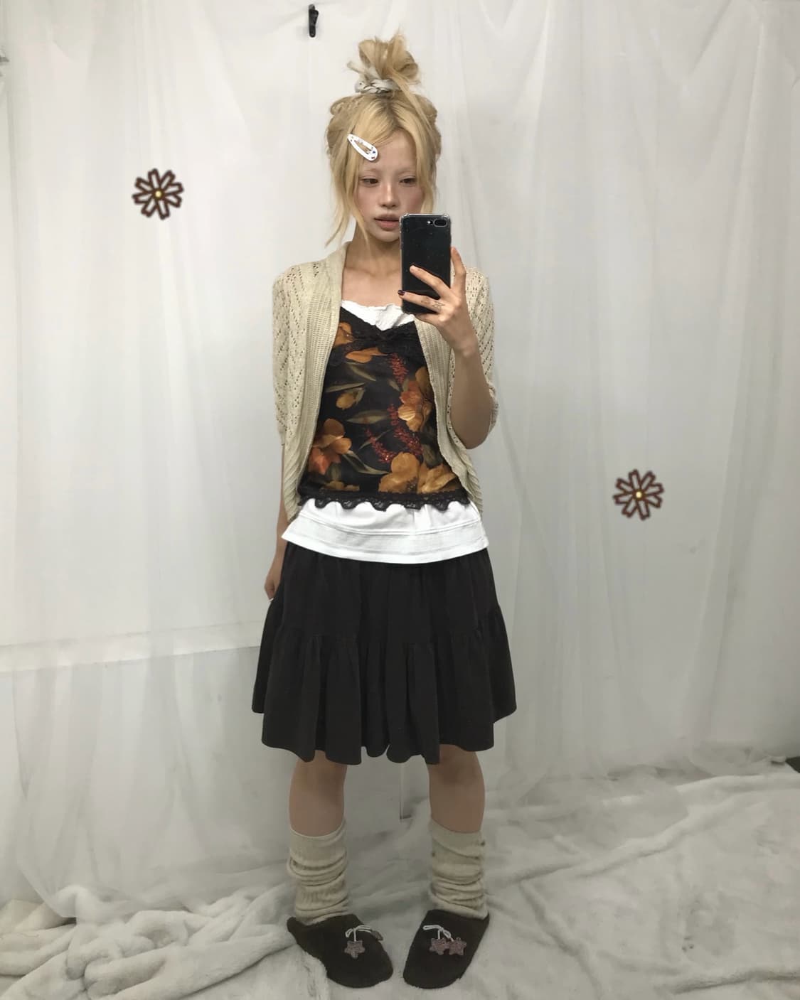 ✿ 빈티지 브라운 플라워 코디 set ✿ 상품이미지1