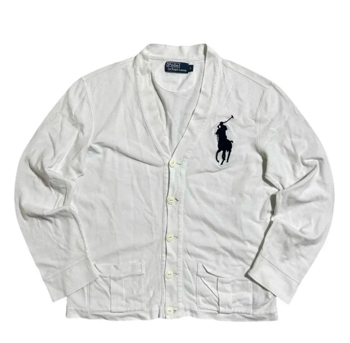 폴로 빅포니 가디건 화이트 상품이미지1