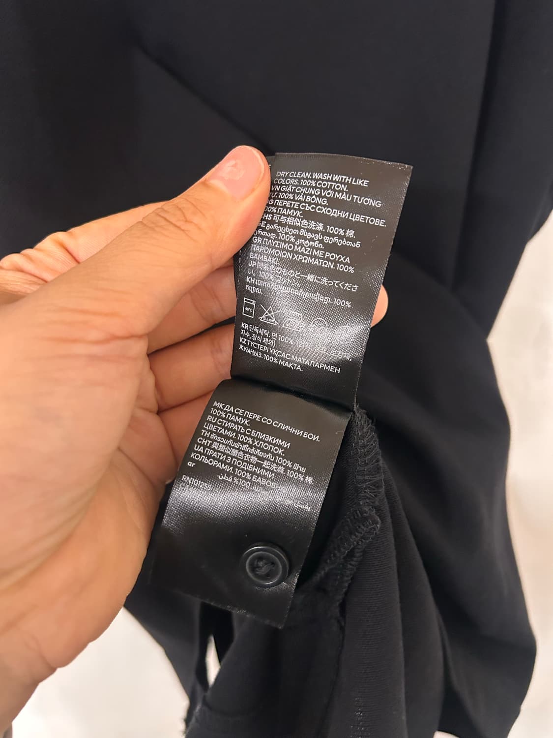H&M 블랙 레귤러핏 폴로티 M (실측100-105) 상품이미지3