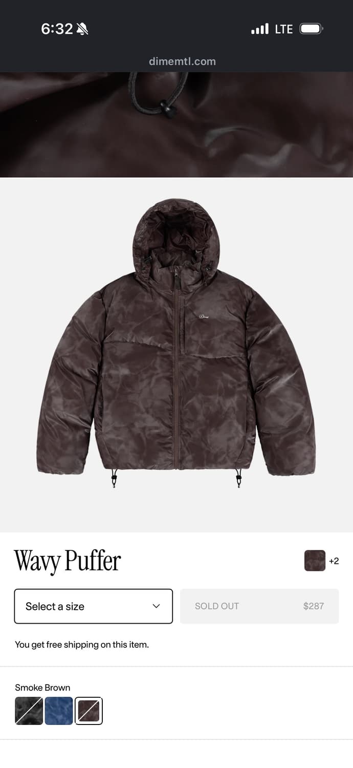 다임 Dime 패딩 푸퍼 xl 스모크브라운 새제품 상품이미지2