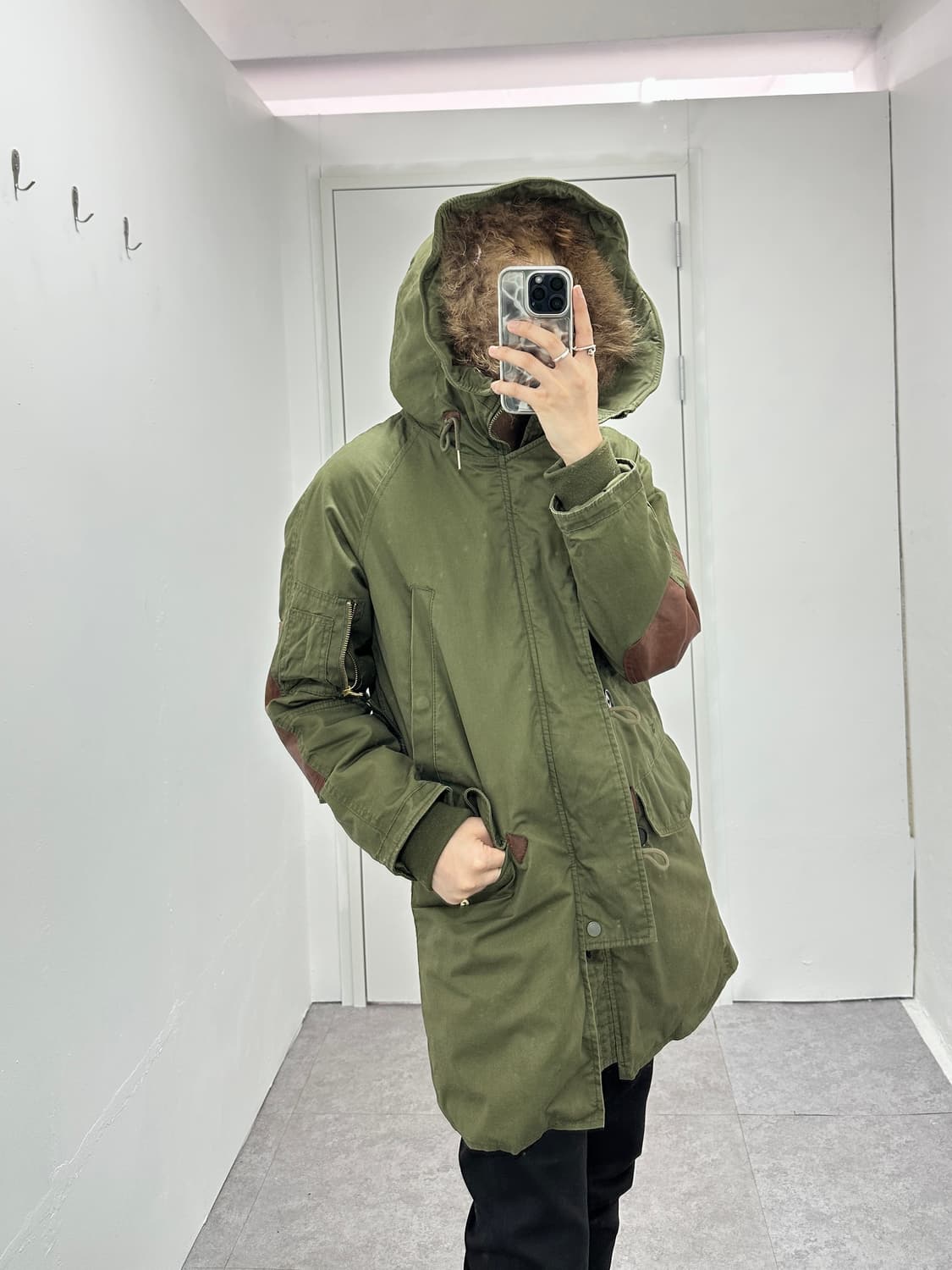Vintage rabbit raccoon fur field jacket 상품이미지3