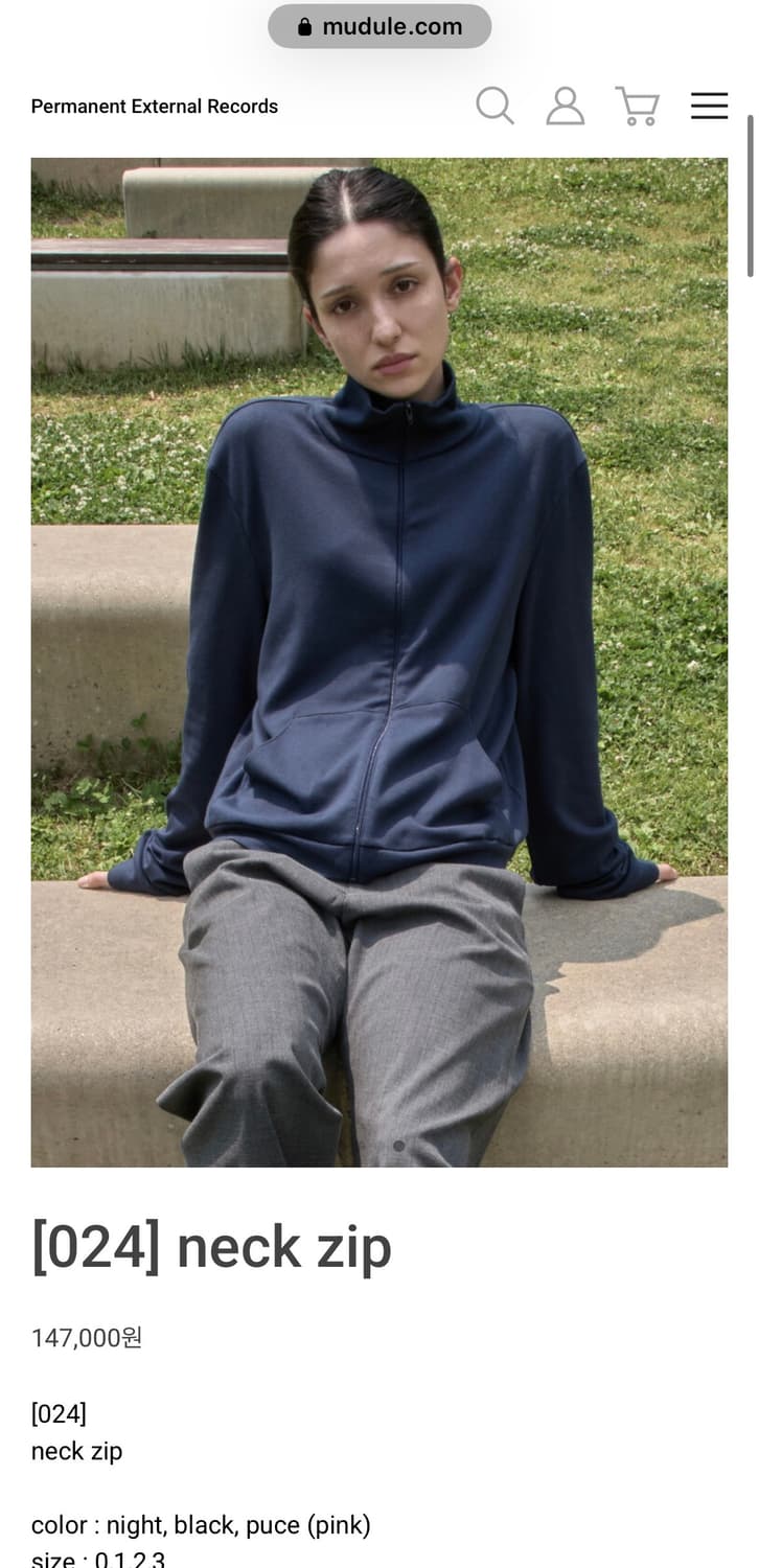 mudule neck zip-up Night 상품이미지1