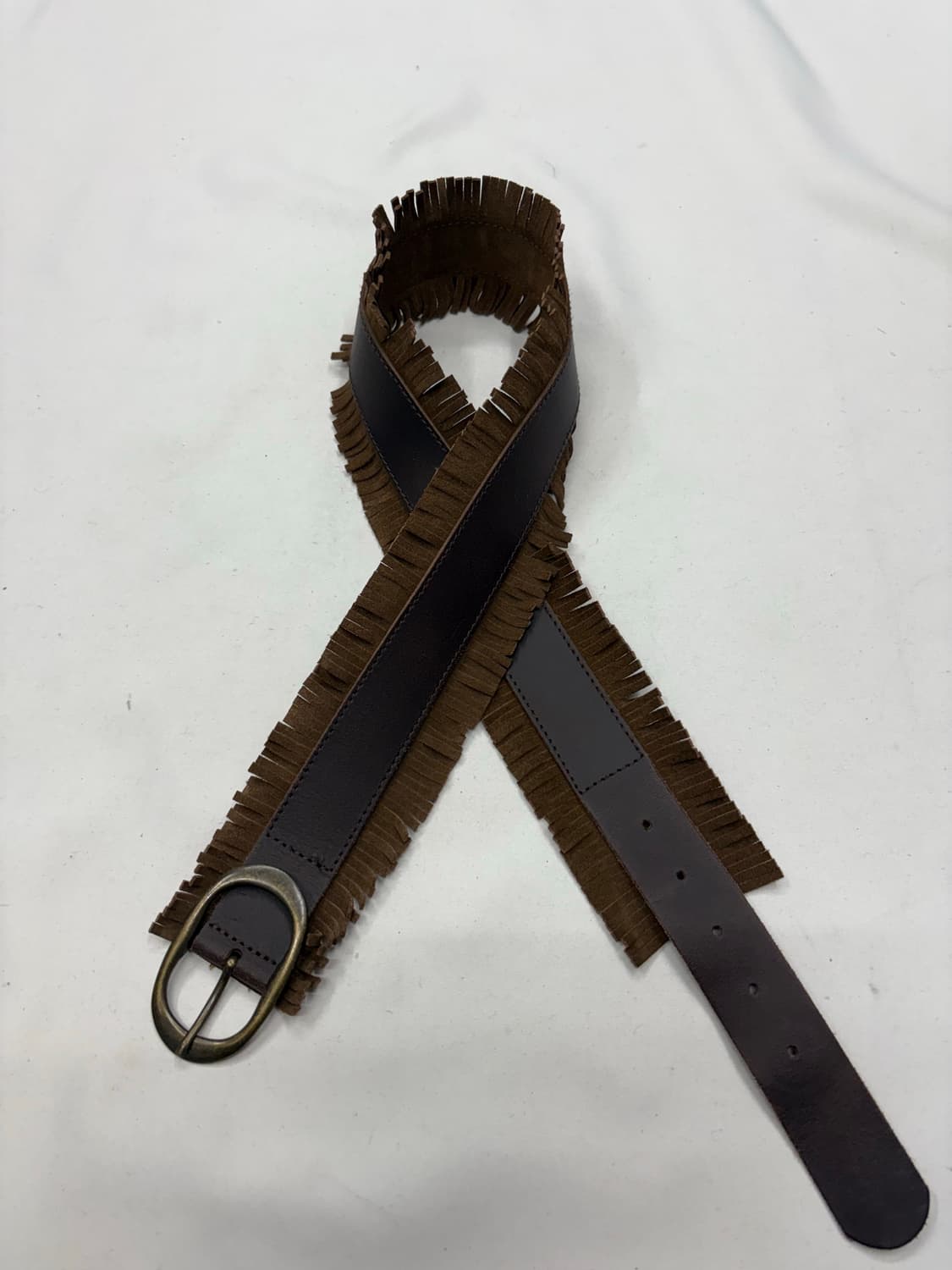  빈티지 웨스턴 컨트리 레더 프린지 벨트 상품이미지2