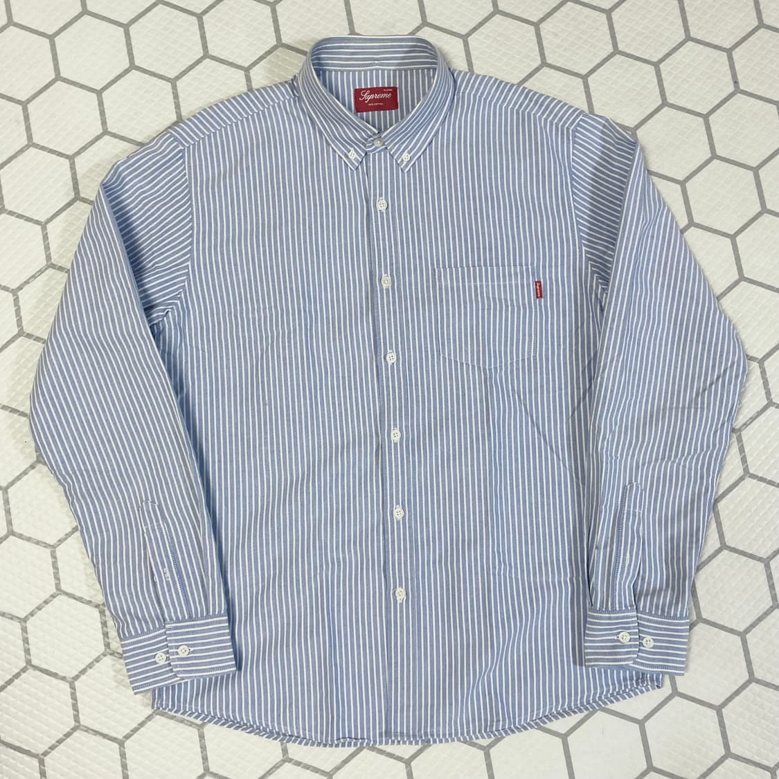 (XL) 00s 슈프림 스트라이프 옥스포드 셔츠 상품이미지1