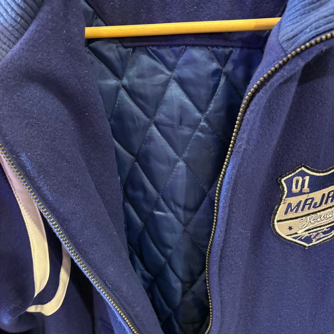 마자 플라바 블루 빅로고 울 스타디움 바시티 자켓 상품이미지7