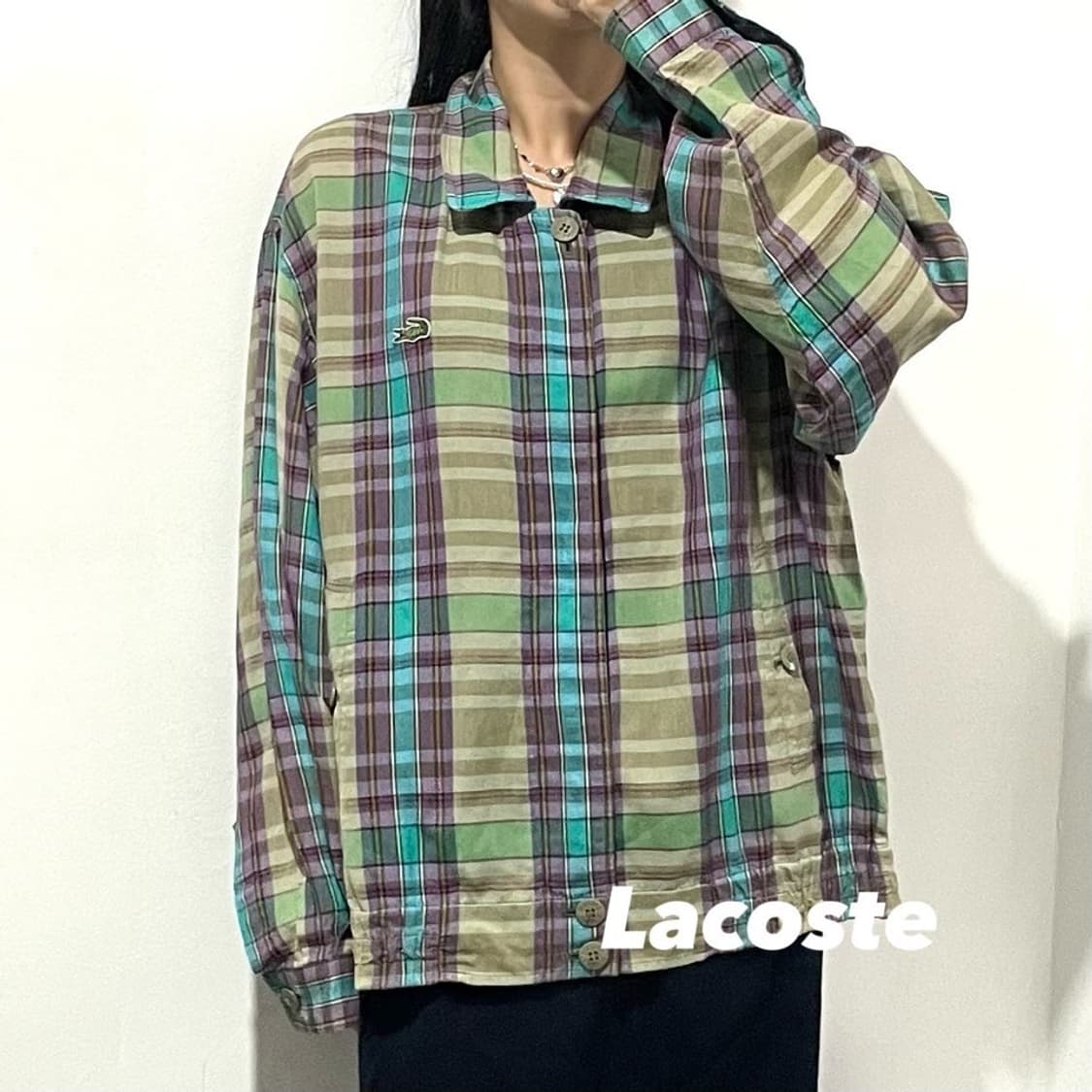 라코스테 체크 스윙자켓 상품이미지1