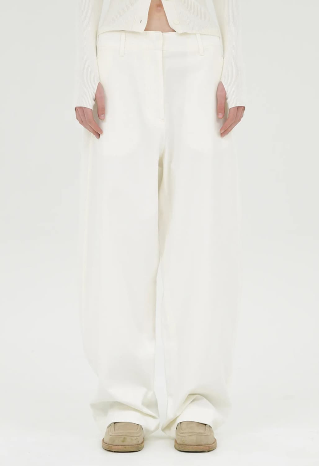 [브라운야드] 하이웨스트 치노 팬츠 (WHITE) 상품이미지1