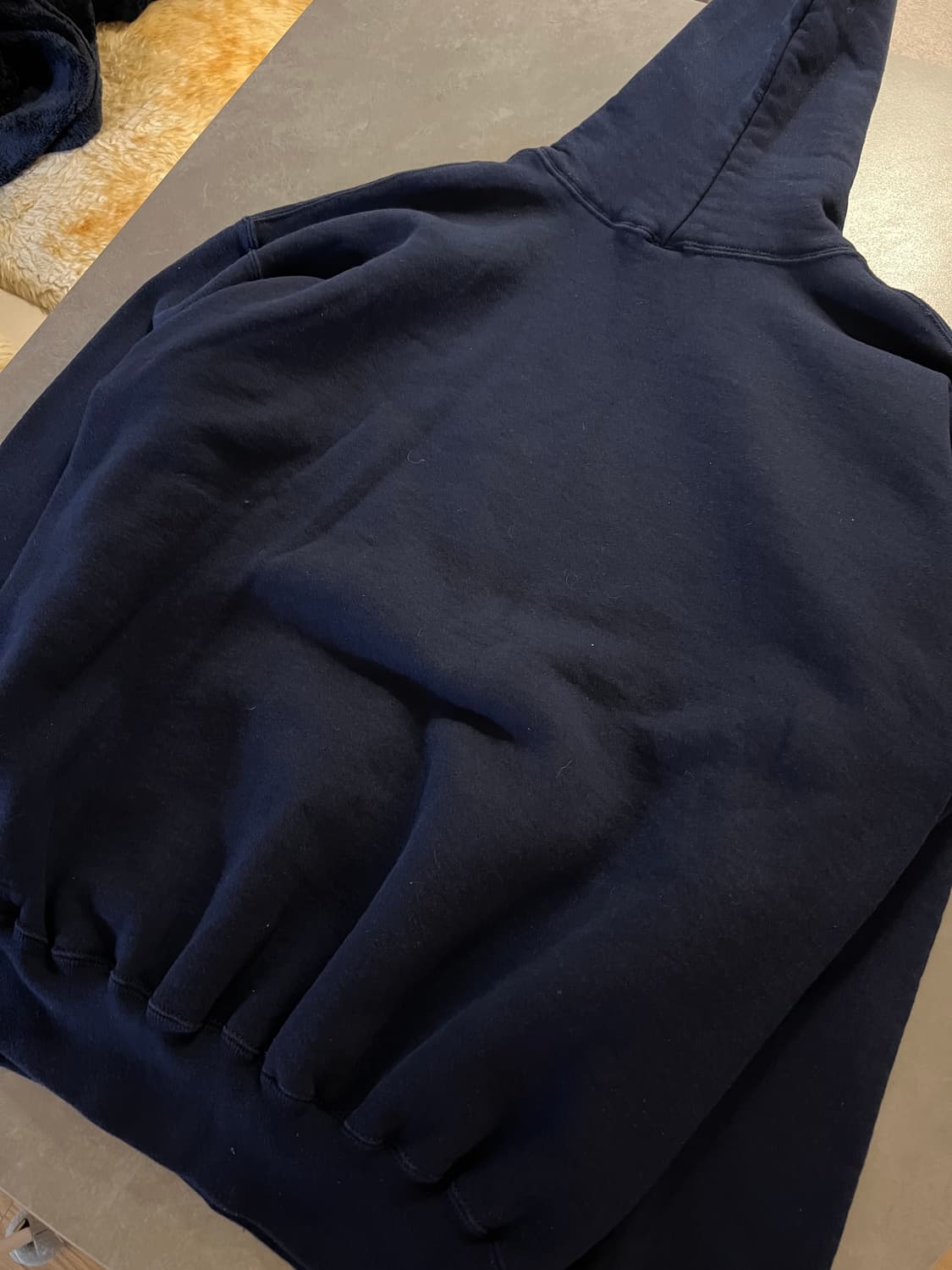 90s USA 러셀 빈티지 후드 네이비 XXL 상품이미지5